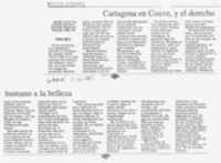 Cartagena en Couve, y el derecho humano a la belleza  [artículo] Mariano Aguirre.