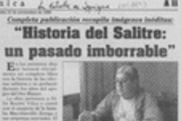 "Historia del salitre, un pasado imborrable"  [artículo].