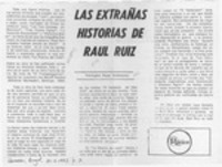 Las extrañas historias de Raúl Ruiz  [artículo] Wellington Rojas Valdebenito.