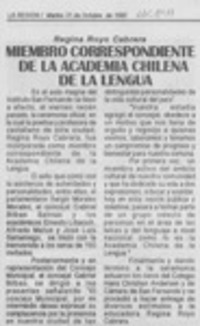 Miembro correspondiente de la Academia Chilena de la Lengua