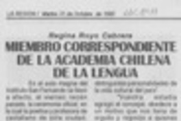 Miembro correspondiente de la Academia Chilena de la Lengua