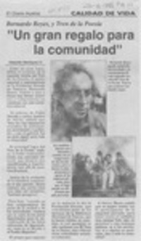 "Un gran regalo para la comunidad"  [artículo] Eduardo Henríquez O.