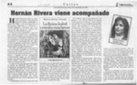 Hernán Rivera viene acompañado  [artículo] Cecilia Cristina Castillo Tapia.
