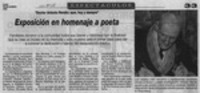 Exposición en homenaje a poeta  [artículo].