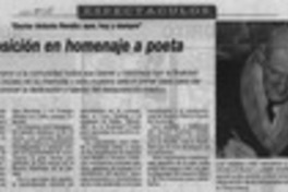 Exposición en homenaje a poeta  [artículo].