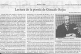 Lectura de la poesía de Gonzalo Rojas  [artículo] Juan Gabriel Araya.