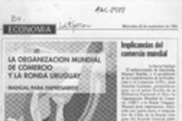 Implicancias del comercio mundial  [artículo].