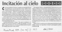 Incitación al cielo  [artículo].