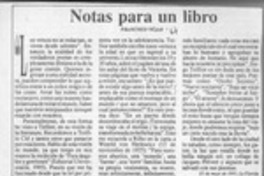 Notas para un libro  [artículo] Francisco Véjar.