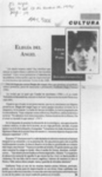 Elegía del ángel  [artículo] Bernardo Chandía Fica.