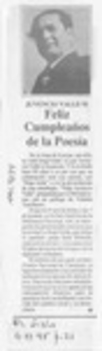 Feliz cumpleaños de la poesía  [artículo].