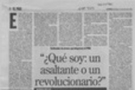 Qué soy, un asaltante o un revolucionario?  [artículo] Hernán Millas.