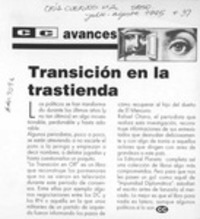 Transición en la trastienda  [artículo].