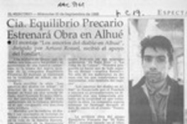 Cía. Equilibrio Precario estrenará obra en Alhué  [artículo].