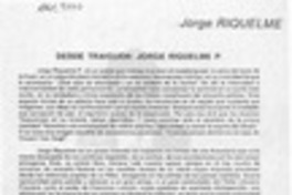 Desde Traiguén, Jorge Riquelme P.  [artículo] Ariel Fernández.