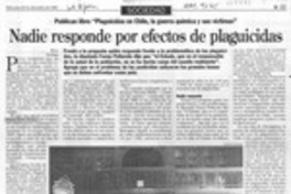 Nadie responde por efectos de plaguicidas