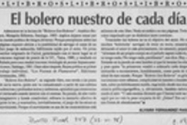 El bolero nuestro de cada día  [artículo] Alvaro Fernández Pagliano.
