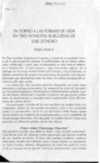 En torno a las formas de vida en "Tres novelitas burguesas", de José Donoso  [artículo] Bélgica Watts R.