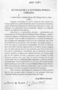 22 voces de la novísima poesía chilena