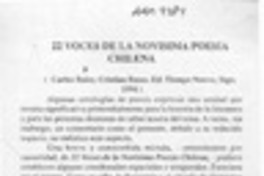 22 voces de la novísima poesía chilena