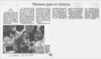 Medalla para el silencio  [artículo] I. I.