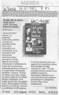 Al pie de la letra  [artículo] Lina Meruane.