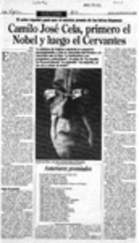 Camilo José Cela, primero el Nobel y luego el Cervantes  [artículo].