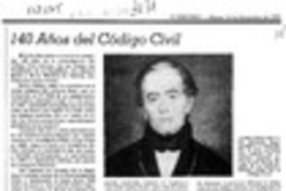 140 años del Código Civil  [artículo] Eduardo Escudero Heresmann.