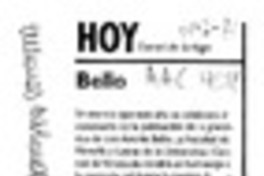 Bello  [artículo] Daniel de la Vega.