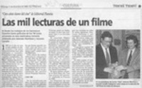 Las mil lecturas de un filme  [artículo] Claudia Sánchez R.