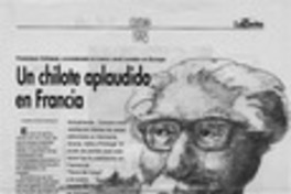 Un chilote aplaudido en Francia  [artículo] Valeria Solís.