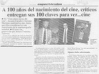 A 100 años del nacimiento del cine, críticos entregan sus 100 claves para ver -- cine  [artículo].