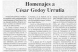 Homenajes a César Godoy Urrutia  [artículo] Luis Barría.