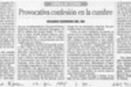 Provocativa confesión en la cumbre  [artículo] Eduardo Guerrero del Río.