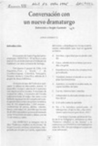 Conversación con un nuevo dramaturgo  [artículo] Jorge Gajardo G.