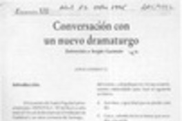 Conversación con un nuevo dramaturgo  [artículo] Jorge Gajardo G.
