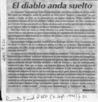 El diablo anda suelto  [artículo] Seráfico.