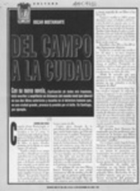 Del campo a la ciudad  [artículo] Carolina Díaz.