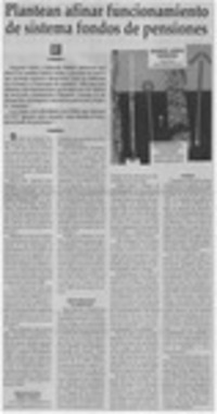 Plantean afinar funcionamiento de sistema fondos de pensiones
