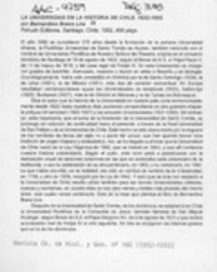 La Universidad en la historia de Chile, 1622-1992  [artículo] Sergio Martínez Baeza.