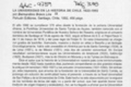 La Universidad en la historia de Chile, 1622-1992  [artículo] Sergio Martínez Baeza.