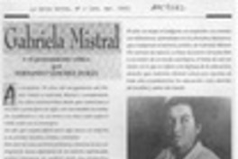 Gabriela Mistral o el pensamiento crítico  [artículo] Fernando Sánchez Durán.