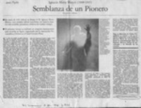 Semblanza de un pionero  [artículo] José A. Infante.