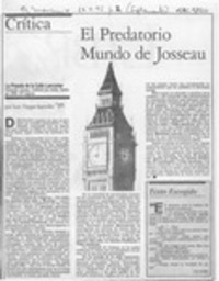 El predatorio mundo de Josseau  [artículo] Luis Vargas Saavedra.