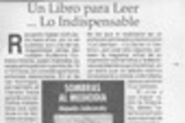 Un libro para leer -- lo indispensable  [artículo] Víctor M. Mandujano.