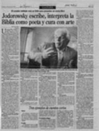 Jodorowsky escribe, interpreta la Biblia como poeta y cura con arte  [artículo] Richard Vera.