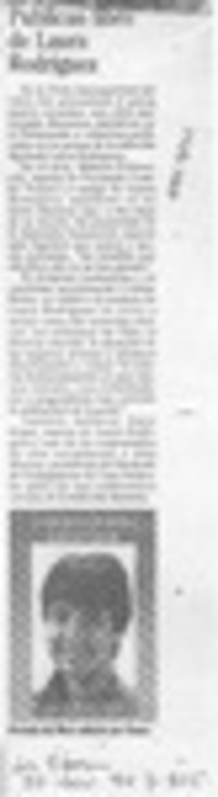 Publican libro de Laura Rodríguez  [artículo].