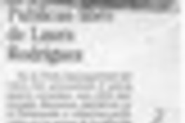 Publican libro de Laura Rodríguez  [artículo].