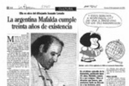 La Argentina Mafalda cumple treinta años de existencia  [artículo].