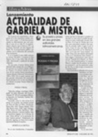 Actualidad de Gabriela Mistral  [artículo] Floridor Pérez.